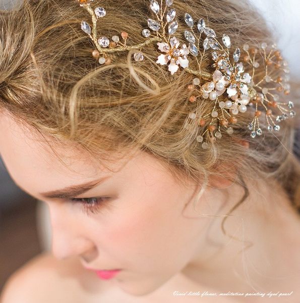 beijia Delicate Gold Floral Crystal Wedding Hair Vine Clips Accessories Handmade Bridal Hair Jewelry Women Prom Headpiece
beijia Delicate Gold Floral Crystal Wedding Hair Vine Clips Accessories Handmade Bridal Hair Jewelry Women Prom Headpiece