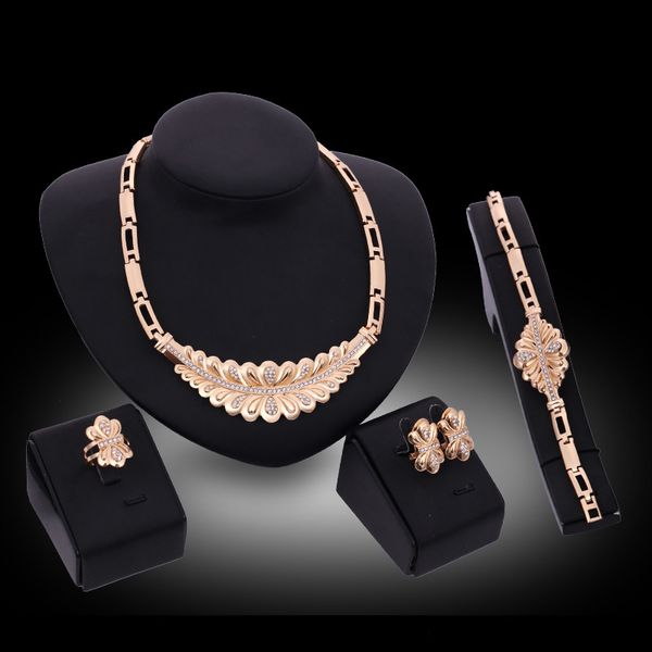 bracelets necklaces earrings rings jewelry sets luxury fashion rhinestone 18k gold plated leaves party jewelry 4-piece set wholesale js159, Slivery;golden
bracelets necklaces earrings rings jewelry sets luxury fashion rhinestone 18k gold plated leaves party jewelry 4-piece set wholesale js159, Slivery;golden