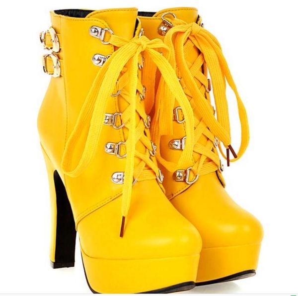 2017 autumn winter new high-heeled shoes with short coarse lace waterproof boots. the boots of martin, Black
2017 autumn winter new high-heeled shoes with short coarse lace waterproof boots. the boots of martin, Black