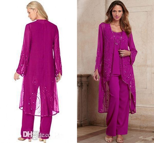 plus size fuchsia mother of bride pant suit three pieces chiffon mother formal wear beaded special occasion mothers pantsuit with jacket, Black;red
plus size fuchsia mother of bride pant suit three pieces chiffon mother formal wear beaded special occasion mothers pantsuit with jacket, Black;red