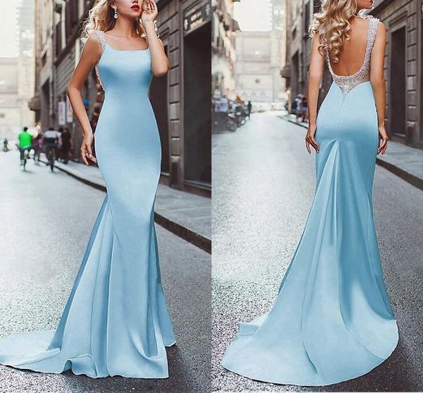 light blue satin mermaid evening dresses square neck beaded backless evening dresses prom dresses formal evening dress, Black;red
light blue satin mermaid evening dresses square neck beaded backless evening dresses prom dresses formal evening dress, Black;red
