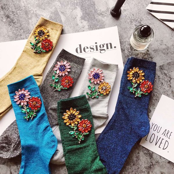 fashion glitter rhinestone women socks 2017 autumn winter manual luxury beaded diamonds flowers knit sockings christmas gifts, Black
fashion glitter rhinestone women socks 2017 autumn winter manual luxury beaded diamonds flowers knit sockings christmas gifts, Black