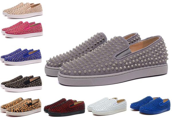 red bottom sneakers luxury party wedding shoes loafers,roller boat designer genuine leather suede with spikes studded trainers for men women, Black
red bottom sneakers luxury party wedding shoes loafers,roller boat designer genuine leather suede with spikes studded trainers for men women, Black