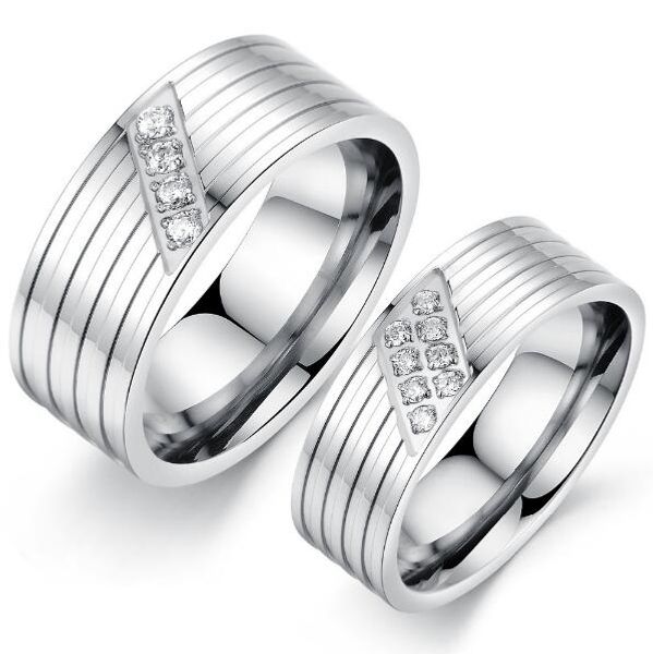 zhf jewelry romantic stainless steel couple ring with crystal drill women / men's valentine's gift, Silver
zhf jewelry romantic stainless steel couple ring with crystal drill women / men's valentine's gift, Silver