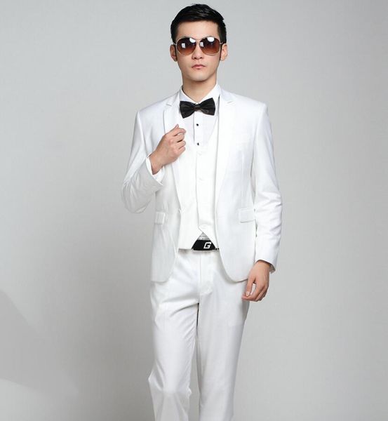 fashion custom groom white wedding suits slim fit one button formal man suit jacket+pants+tie two-piece, White;black
fashion custom groom white wedding suits slim fit one button formal man suit jacket+pants+tie two-piece, White;black