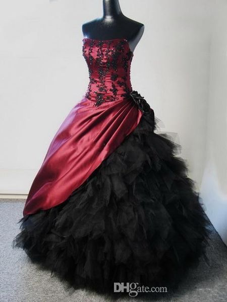 gothic burgundy and black wedding dresses 2019 applique beaded pleats strapless tulle ball gown princess bridal gowns vestidos de noiva w750, White
gothic burgundy and black wedding dresses 2019 applique beaded pleats strapless tulle ball gown princess bridal gowns vestidos de noiva w750, White