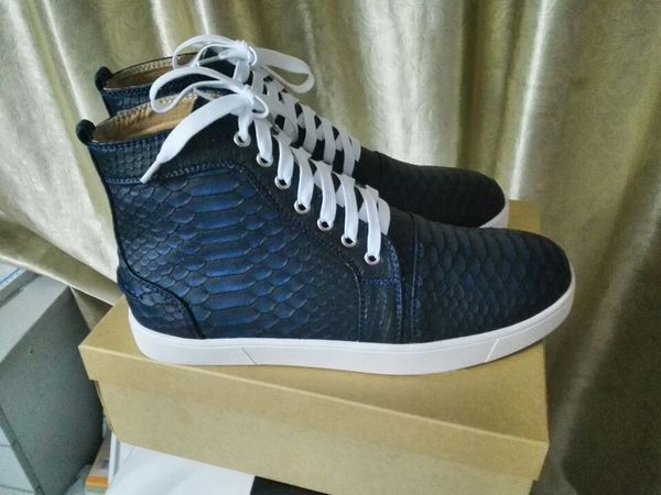 2017 new designer high blue black snakeskin red bottom sneakers casual shoes luxury python skate shoes for mens womens
2017 new designer high blue black snakeskin red bottom sneakers casual shoes luxury python skate shoes for mens womens