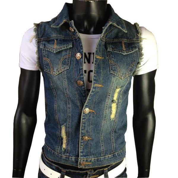 fall-xxxxxxl ripped jean jacket mens denim vest jeans waistcoat cowboy brand sleeveless jacket male tank in men's outwear vests, Black;white
fall-xxxxxxl ripped jean jacket mens denim vest jeans waistcoat cowboy brand sleeveless jacket male tank in men's outwear vests, Black;white