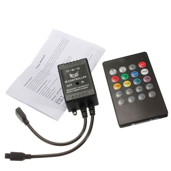 Infrared Music Controller 20 Keys Ir Remote Controller Sound Sensor Controller For 5050 3528 Rgb Led Strip Light Flexible Color Changing