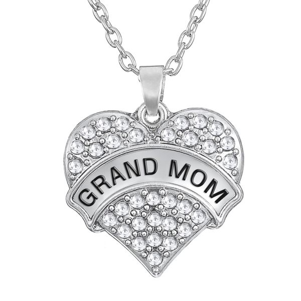 alloy love heart grand mom crystal pendant necklace weight grandma grandpa jewelry gift from granddaughter, Silver
alloy love heart grand mom crystal pendant necklace weight grandma grandpa jewelry gift from granddaughter, Silver
