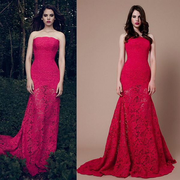 lace strapless mermaid evening dresses see through your legs sweep train long prom dresses vestido formatura longo, Black
lace strapless mermaid evening dresses see through your legs sweep train long prom dresses vestido formatura longo, Black