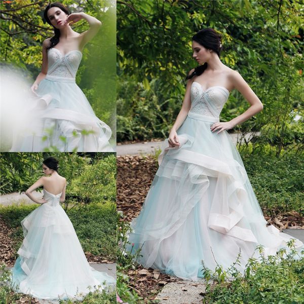 gorgeous bodice sweetheart beaded wedding dresses 2017 summer tulle tiered backless bridal gowns light sky blue wedding dresses, White
gorgeous bodice sweetheart beaded wedding dresses 2017 summer tulle tiered backless bridal gowns light sky blue wedding dresses, White