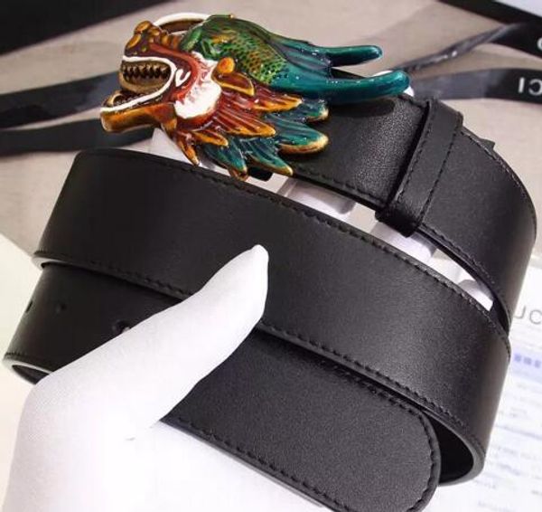 

Hot selling new mens womens fashion 3 colors Dragon buckle belt size 105-125 cm variety of styles belt for gift