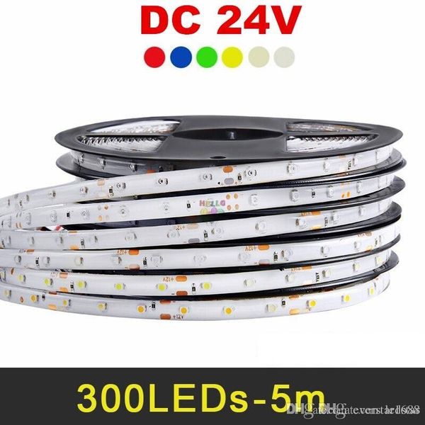 

24в светодиодной ленты 2835 5050 5630 5м 300leds ip65 и ip20 гибкие светодиодные полосы света rgb теплый белый красный синий зеленый