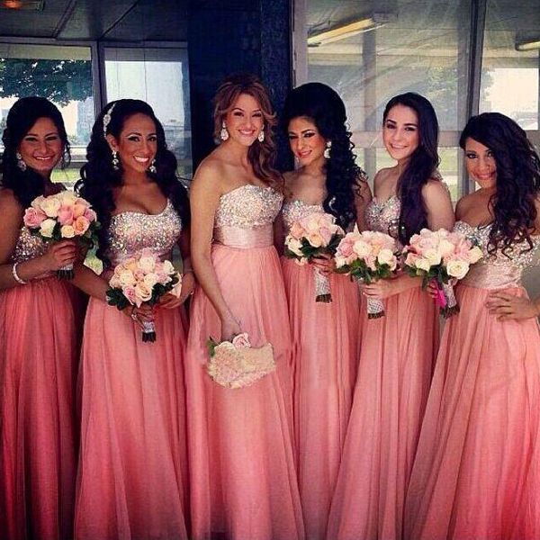 plus size bridesmaids dresses sparkly beaded crystals sweetheart neck sleeveless long floor length coral maid of honor gowns custom made, White;pink
plus size bridesmaids dresses sparkly beaded crystals sweetheart neck sleeveless long floor length coral maid of honor gowns custom made, White;pink