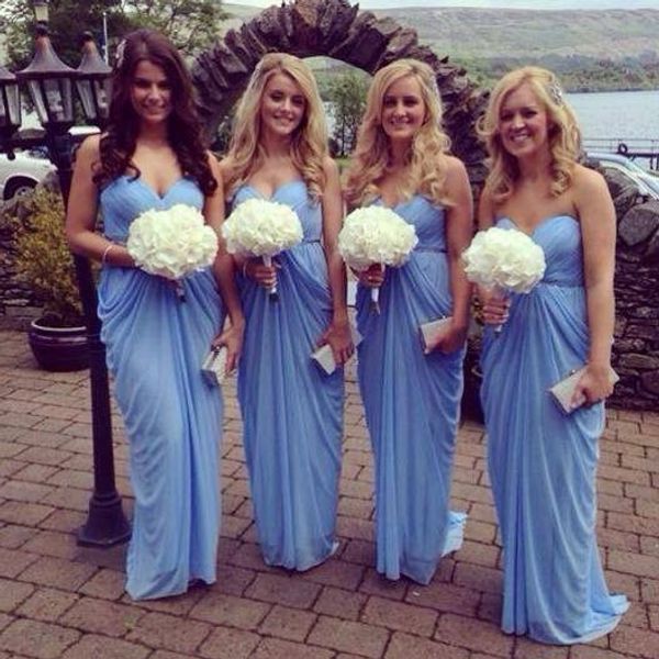 light blue wedding party dress for bridesmaid 2016 sweetheart chiffon beach bridesmaid dresses vestido de festa, White;pink
light blue wedding party dress for bridesmaid 2016 sweetheart chiffon beach bridesmaid dresses vestido de festa, White;pink
