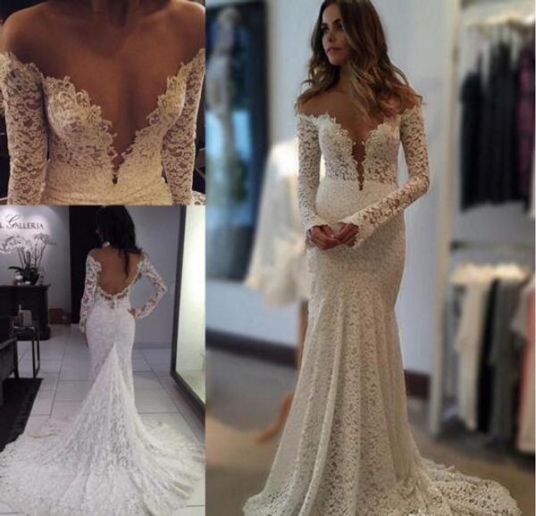 glamorous lace berta mermaid wedding dresses long sleeves bateau chapel train selling real p formal bridal gowns, White
glamorous lace berta mermaid wedding dresses long sleeves bateau chapel train selling real p formal bridal gowns, White