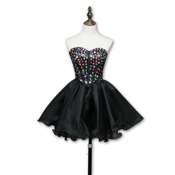 beaded organza ball gown cocktail dresses lace up 2017 sweetheart short party dress real p, Black
beaded organza ball gown cocktail dresses lace up 2017 sweetheart short party dress real p, Black