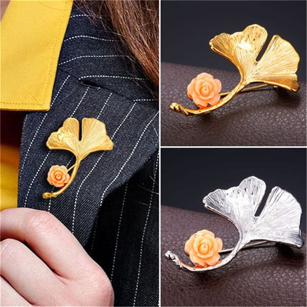 new novelty gingko leaf brooch for women platinum/18k real gold plated flower lapel pin broches, Gray
new novelty gingko leaf brooch for women platinum/18k real gold plated flower lapel pin broches, Gray