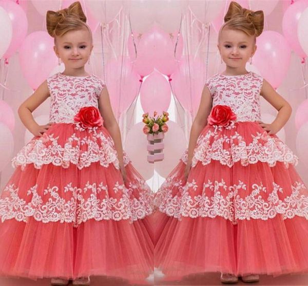 2017 watermelon flower girls dresses ball gown handmade flowers soft lace wedding girl wear first communion dress vestido de daminha, White;blue
2017 watermelon flower girls dresses ball gown handmade flowers soft lace wedding girl wear first communion dress vestido de daminha, White;blue