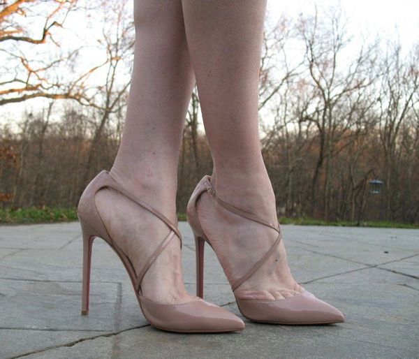 2019 women lady fashion nude sheepskin patent leather poined toe cross belt high heels shoes 120mm wedding pumps party prom evening shoes, Black
2019 women lady fashion nude sheepskin patent leather poined toe cross belt high heels shoes 120mm wedding pumps party prom evening shoes, Black