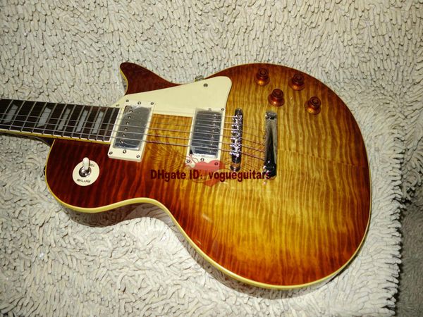 Пользовательский магазин 1959 R9 Tiger Flame VoS электрическая гитара One Piece шеи Бесплатная доставка
Пользовательский магазин 1959 R9 Tiger Flame VoS электрическая гитара One Piece шеи Бесплатная доставка