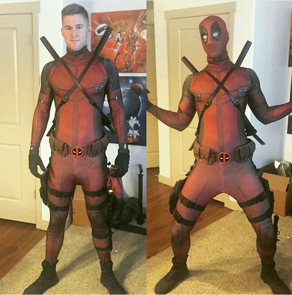 marvel halloween deadpool cosplay full body deadpool costume digital print lycra costume with waist bag belt, Black;red
marvel halloween deadpool cosplay full body deadpool costume digital print lycra costume with waist bag belt, Black;red