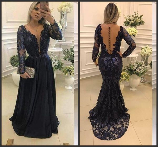 dark navy long prom dresses 2018 sheer o-neck lace appliqued evening gowns with detachable overskirts formal party wear vintage gowns, Black
dark navy long prom dresses 2018 sheer o-neck lace appliqued evening gowns with detachable overskirts formal party wear vintage gowns, Black