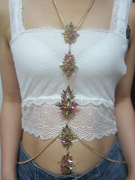 women rainbow crystal statement body chains jewelry 2016 crossover bikini beach waist belly chains long pendant necklaces boho bijoux, Silver
women rainbow crystal statement body chains jewelry 2016 crossover bikini beach waist belly chains long pendant necklaces boho bijoux, Silver