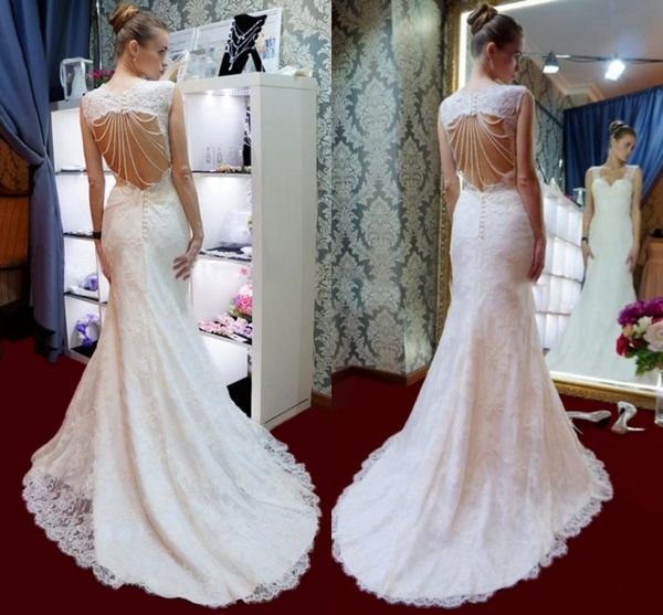2017 vestido de noiva de renda бисероплетение уникальные назад свадебные платья оболочка кружева cap рукавом свадебные платья романтическое, White
2017 vestido de noiva de renda бисероплетение уникальные назад свадебные платья оболочка кружева cap рукавом свадебные платья романтическое, White