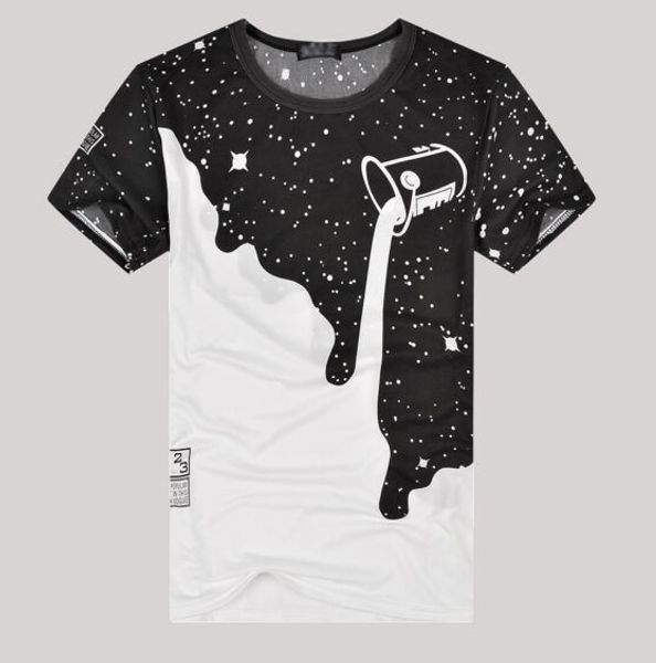 

Новый 2016 мужские летние тройники плюс размер O-образным вырезом с коротким рукавом футболка молоко печатных хлопок футболки 3D дизайнер одежды M-XXL Гольф футболка