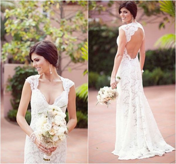 vintage portrait v neck wedding dress cap sleeve keyhole back sheath full lace country bridal dresses sweep train garden bride gowns popular, White
vintage portrait v neck wedding dress cap sleeve keyhole back sheath full lace country bridal dresses sweep train garden bride gowns popular, White