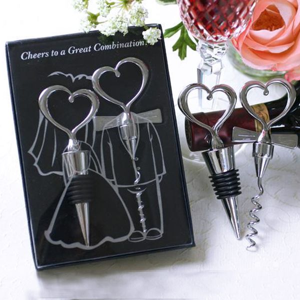2017 heart-shaped combination red wine corkscrew wine opener and wine bottle ser sets wedding souvenirs guests gift 100pcs=50 sets
2017 heart-shaped combination red wine corkscrew wine opener and wine bottle ser sets wedding souvenirs guests gift 100pcs=50 sets