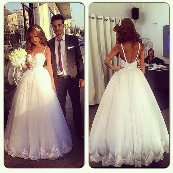 new arrival a-line wedding dresses sweetheart spaghetti straps backless appliques lace floor length bridal gowns vestido de novia, White
new arrival a-line wedding dresses sweetheart spaghetti straps backless appliques lace floor length bridal gowns vestido de novia, White