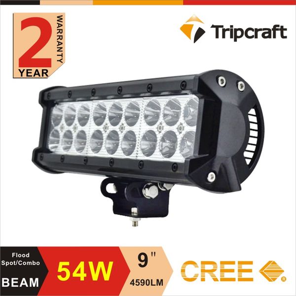 9" 54w cree led work light bar suv atv 4wd off-road 4x4 boat suv ute off-road spot flood combo beam 12v/24v 4590lm
