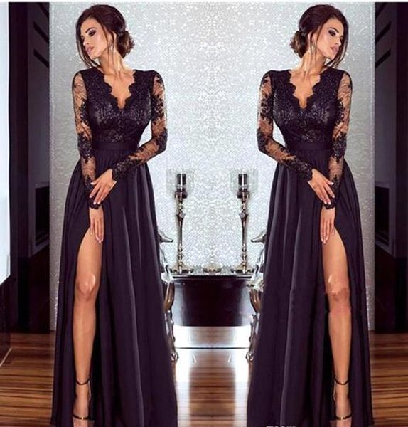 2018 черное v-образное вырез с прозрачными длинными рукавами атласные вечерние платья кружевной топ split line line пром платья, Black;red
2018 черное v-образное вырез с прозрачными длинными рукавами атласные вечерние платья кружевной топ split line line пром платья, Black;red