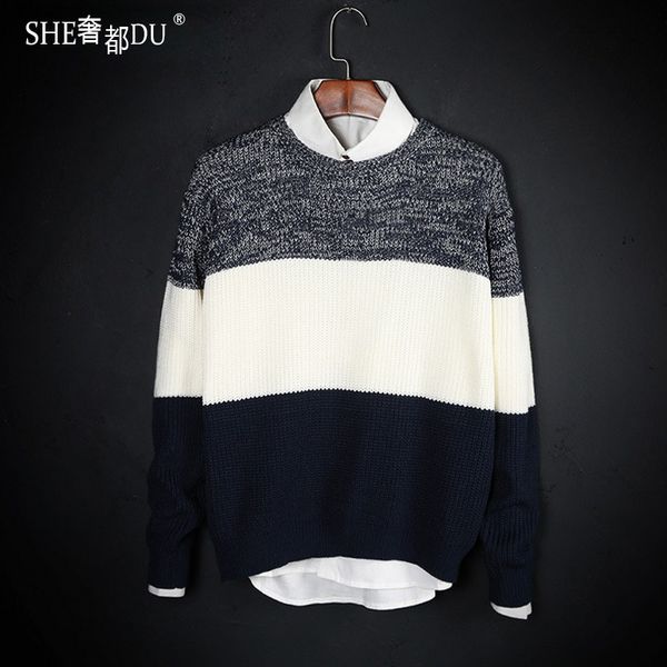 wholesale-2016 men striped sweater qiu dong men han edition of the new leisure knit collar men 's black and white coat, White;black
wholesale-2016 men striped sweater qiu dong men han edition of the new leisure knit collar men 's black and white coat, White;black