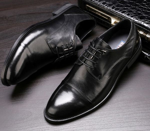 leather dress shoes europe fashion men business low heel dress shoes soft smooth waxed cowhide leather lacing up pointed shoes, Black
leather dress shoes europe fashion men business low heel dress shoes soft smooth waxed cowhide leather lacing up pointed shoes, Black