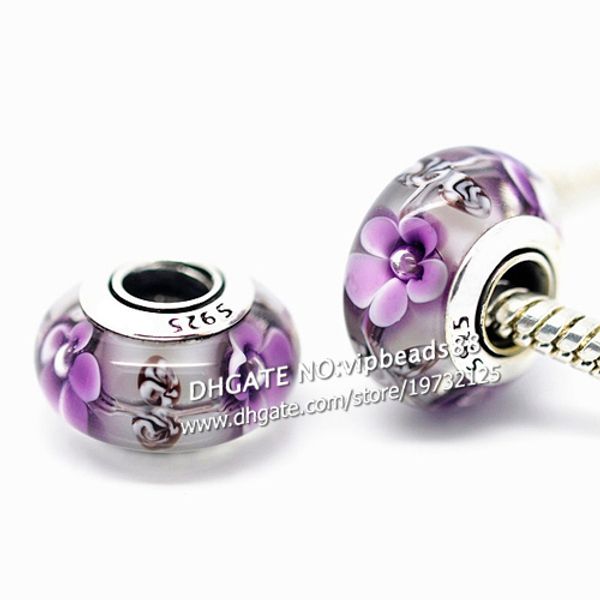 S925 стерлингового серебра ювелирные изделия фиолетовый цветы муранского стекла б
S925 стерлингового серебра ювелирные изделия фиолетовый цветы муранского стекла б