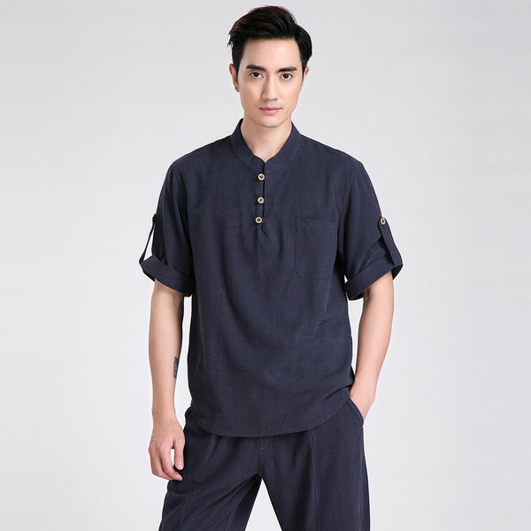 wholesale-summer new chinese men short sleeve leisure casual shirt cotton linen kung fu shirt tai chi clothing s l xl xxl xxxl 2606, White;black
wholesale-summer new chinese men short sleeve leisure casual shirt cotton linen kung fu shirt tai chi clothing s l xl xxl xxxl 2606, White;black