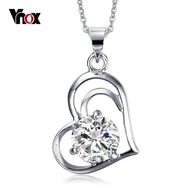 new women heart crystal necklace imitation platinum classic pendants necklaces for girls/ladies vnox heart pendant jewelry, Silver
new women heart crystal necklace imitation platinum classic pendants necklaces for girls/ladies vnox heart pendant jewelry, Silver