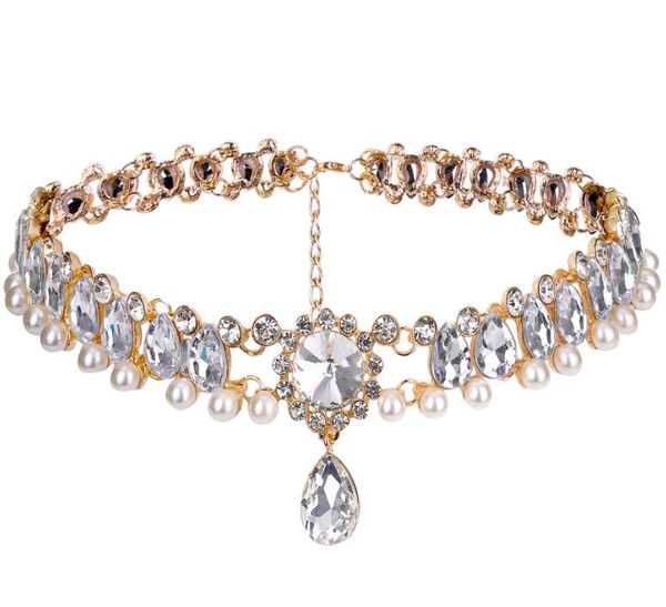 european style choker neck chain crystal rhinestone pearl collar short clavicle torques necklace for party jewelry, Golden;silver
european style choker neck chain crystal rhinestone pearl collar short clavicle torques necklace for party jewelry, Golden;silver