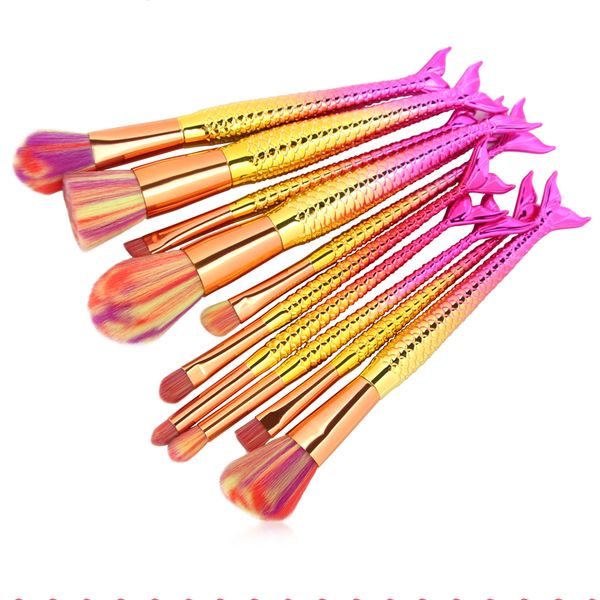 2017 fashion make up brush 10 pcs mermaid foundation face brush texture suit leeven brand good professional makeup brusty
2017 fashion make up brush 10 pcs mermaid foundation face brush texture suit leeven brand good professional makeup brusty