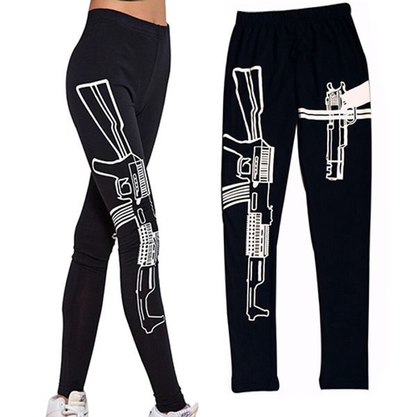 wholesale- bluelans black elastic cotton shape leggings machine gun print leggings pants
wholesale- bluelans black elastic cotton shape leggings machine gun print leggings pants