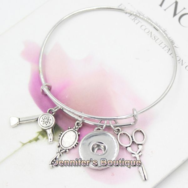 new fashion interchangeable jewelry style hair stylist dryer mirror scissors adjustable wire snap bangles bracelets for women jewelry, Golden;silver
new fashion interchangeable jewelry style hair stylist dryer mirror scissors adjustable wire snap bangles bracelets for women jewelry, Golden;silver