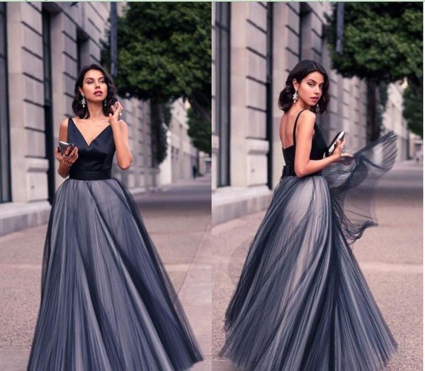 black spaghetti v neck evening gowns 2017 tulle covered a line backless prom dresses floor length formal party dresses, Black;red
black spaghetti v neck evening gowns 2017 tulle covered a line backless prom dresses floor length formal party dresses, Black;red