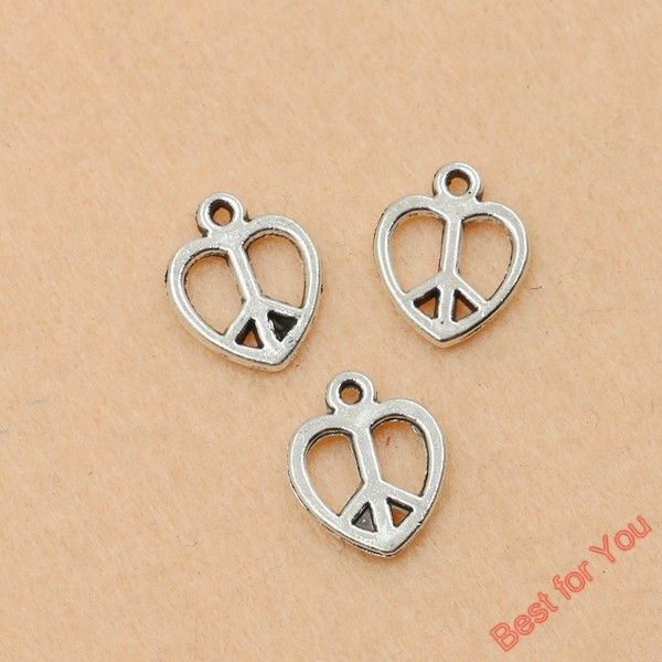 100pcs vintage peace sign heart charms pendants for jewelry making tibetan silver plated diy handmade 14x12mm jewelry making, Bronze;silver
100pcs vintage peace sign heart charms pendants for jewelry making tibetan silver plated diy handmade 14x12mm jewelry making, Bronze;silver