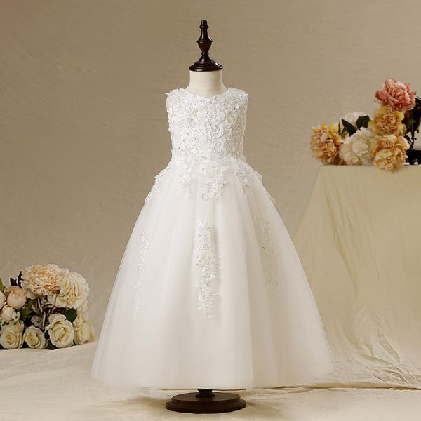 vestidos de daminha white tulle lace beaded ball gown long flower girl dresses for weddings 2015 kids birthday party dresses, White;blue
vestidos de daminha white tulle lace beaded ball gown long flower girl dresses for weddings 2015 kids birthday party dresses, White;blue