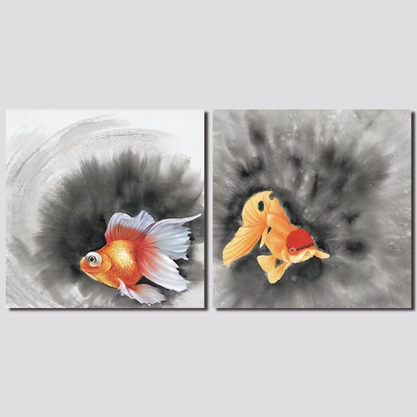 retro 2pcs/set chinese style decoration black ink goldfish wall art pictures gold fish canvas painting for living room unframed
retro 2pcs/set chinese style decoration black ink goldfish wall art pictures gold fish canvas painting for living room unframed