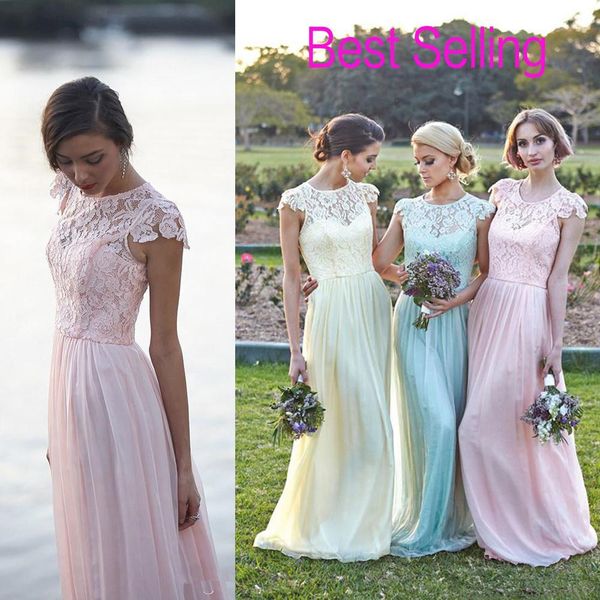 2017 lace chiffon floor length dresses real image plus size cap sleeve pink mint beach bridesmaid prom party evening gowns, White;pink
2017 lace chiffon floor length dresses real image plus size cap sleeve pink mint beach bridesmaid prom party evening gowns, White;pink